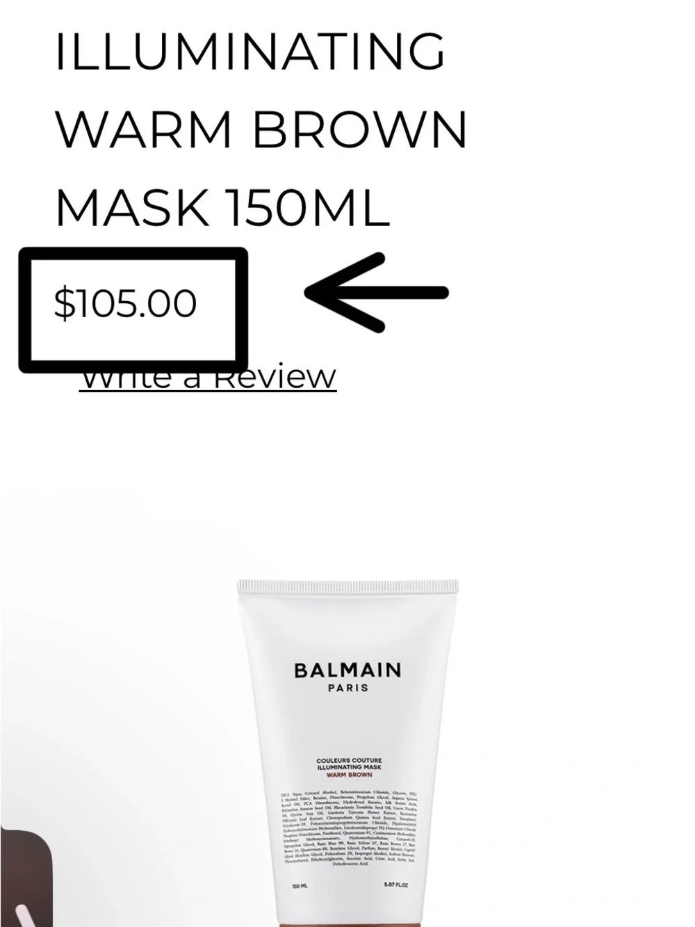 Balmain Warm Brown Illuminating Mask(very high end) NEW!